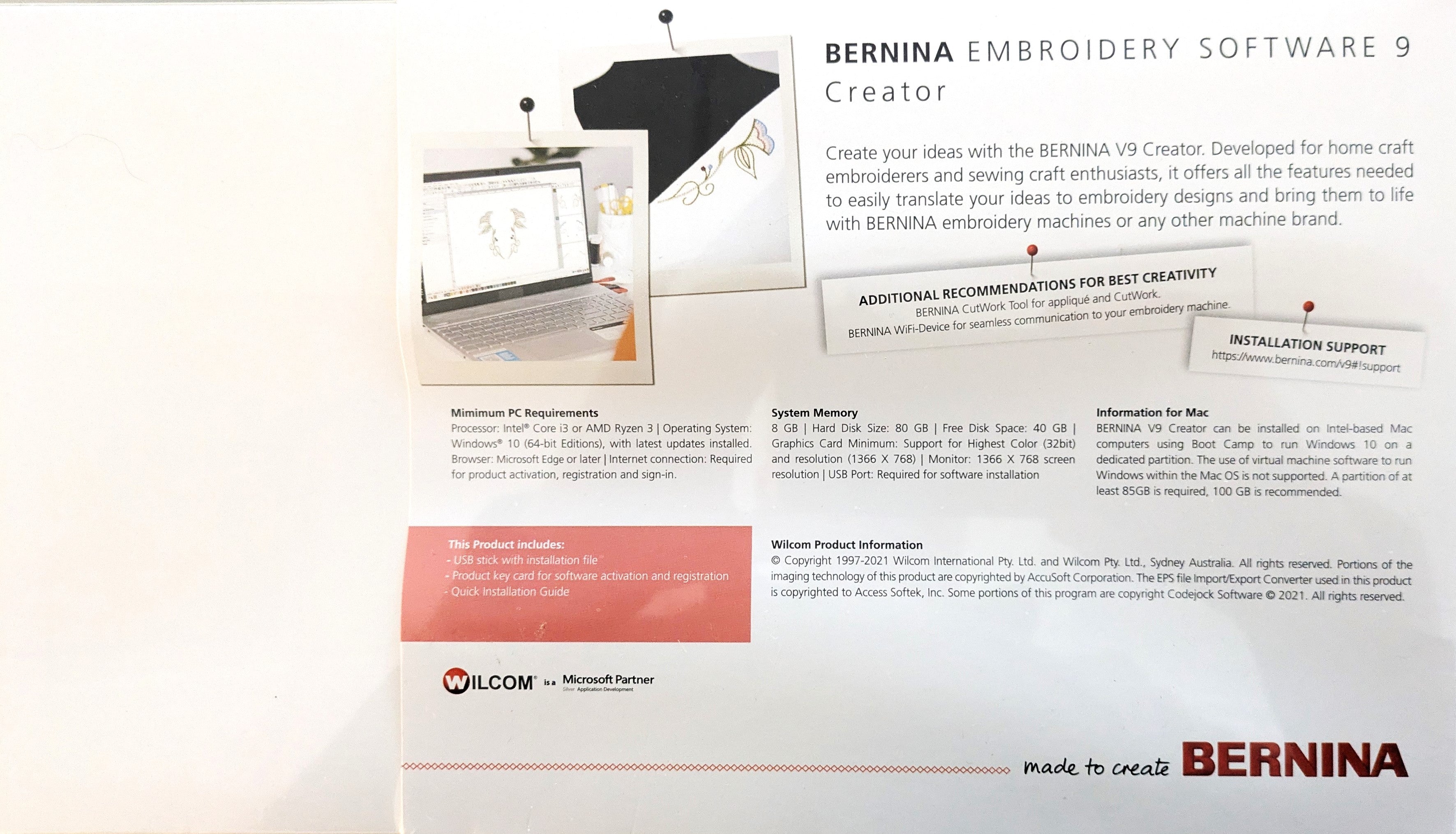 BERNINA Embroidery Digitizing Software 9 - Full Version Creator